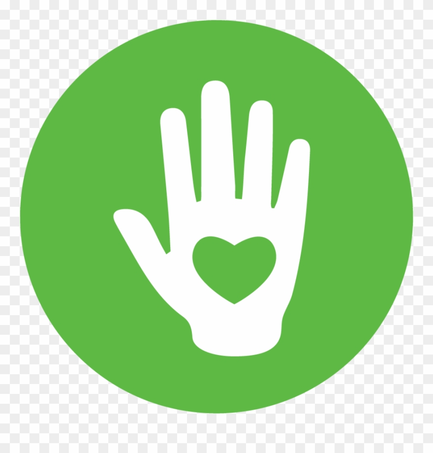 Hand With Heart - Spring Boot Flat Icon Clipart