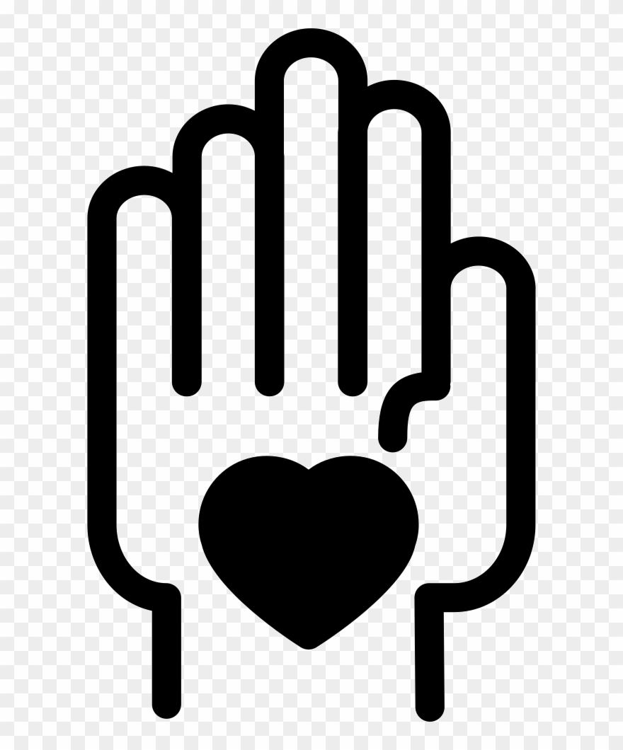 Hand With A Heart Comments - Outline Hand Svg Clipart