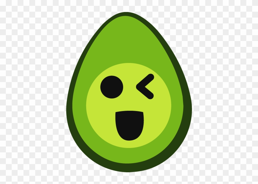 Winking Avocado - Smiley Clipart