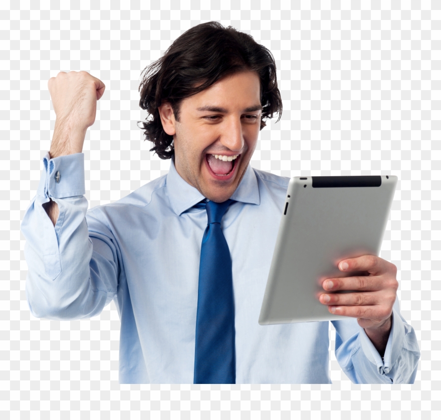 Man With Ipad Png Clipart