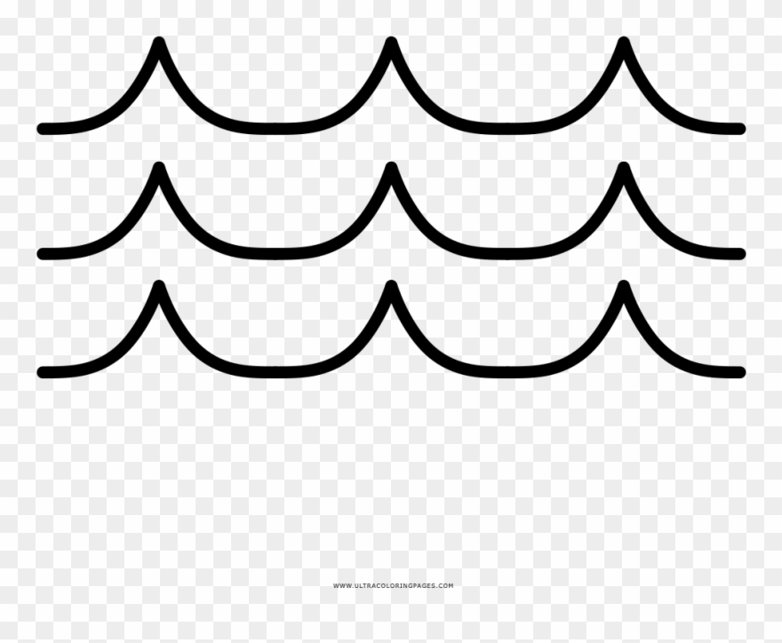 Sea Wave Coloring Page - Line Art Clipart