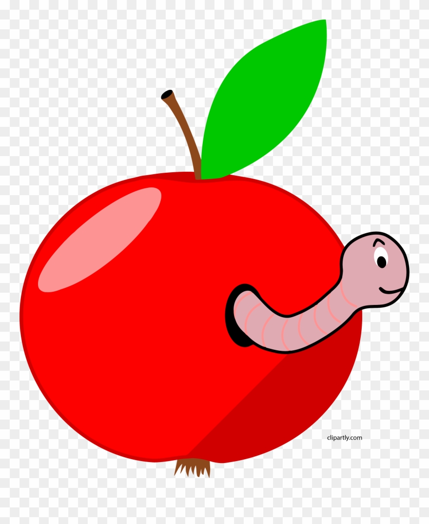Apple And Worm Clipart Png - Apple With A Worm Transparent Png