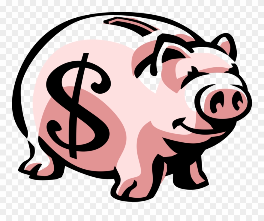 Vector Illustration Of Piggy Bank Money Coin Container - Illustration Clipart