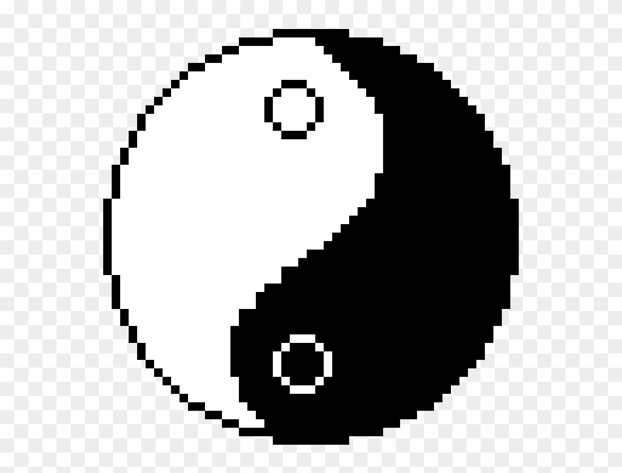 Ying Yang - Clock Face Pixel Art Clipart