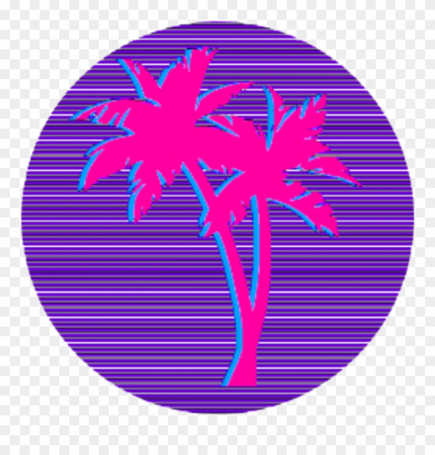 1024 X 1024 1 - Palm Tree Vaporwave Png Clipart