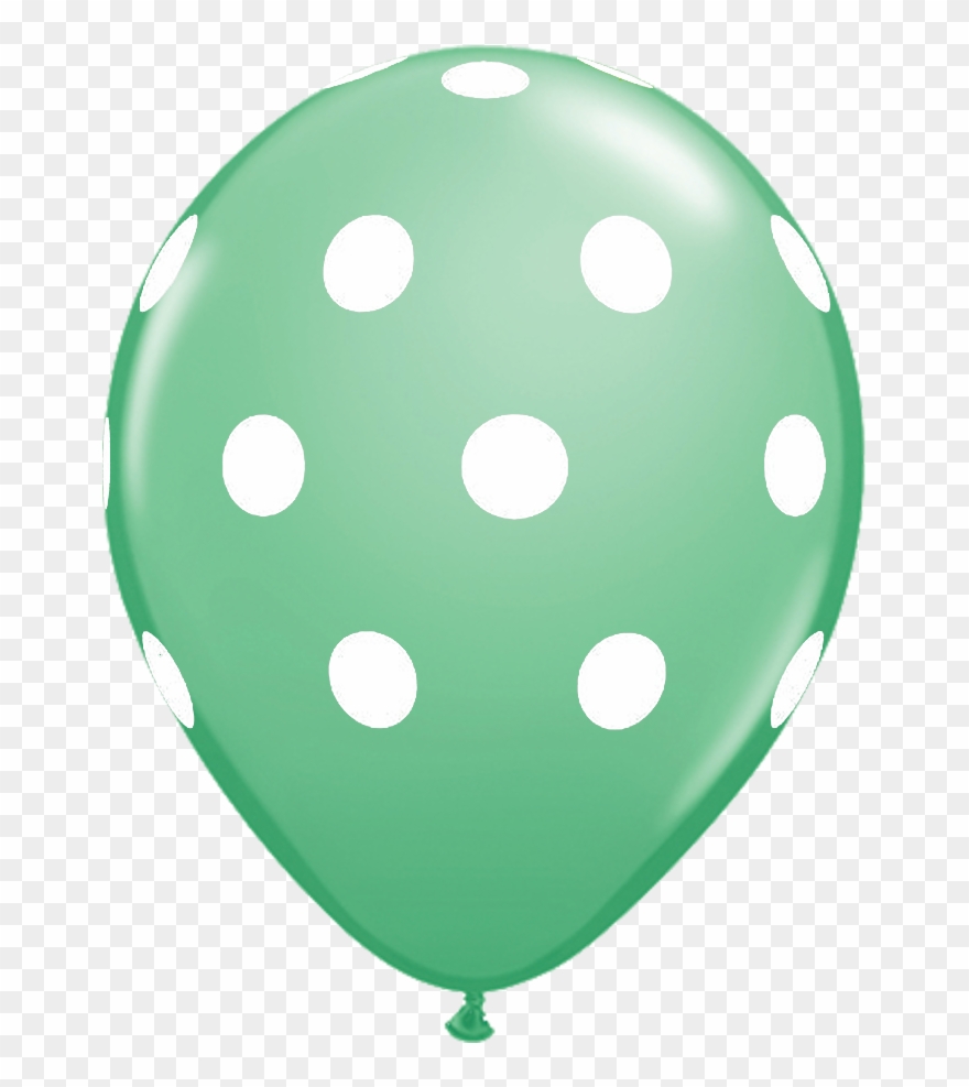 11" Mint Polka Dot Balloon - Pink Polka Dot Balloons Clipart
