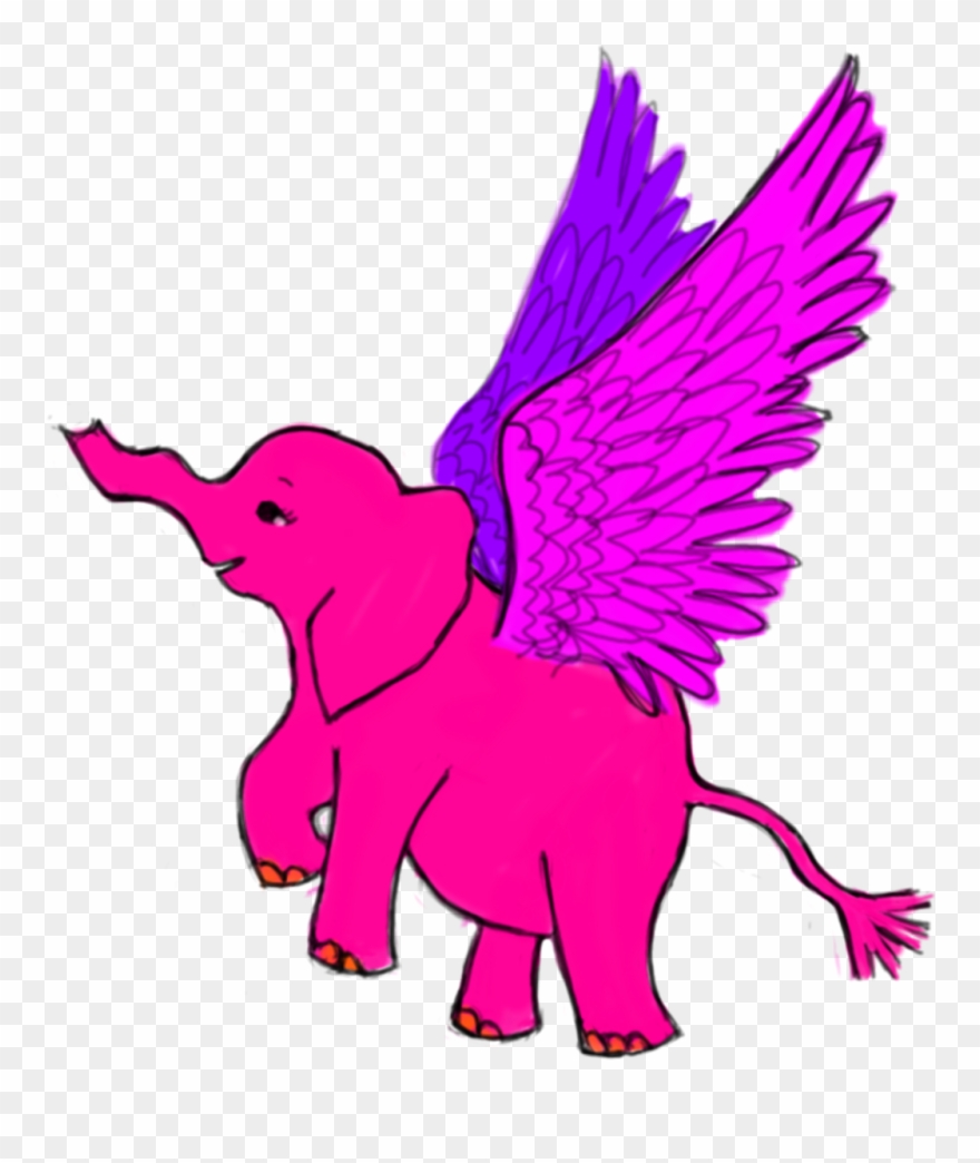 Flyingelephant Baby Calf Colorful Cute Elephant - Cartoon Clipart