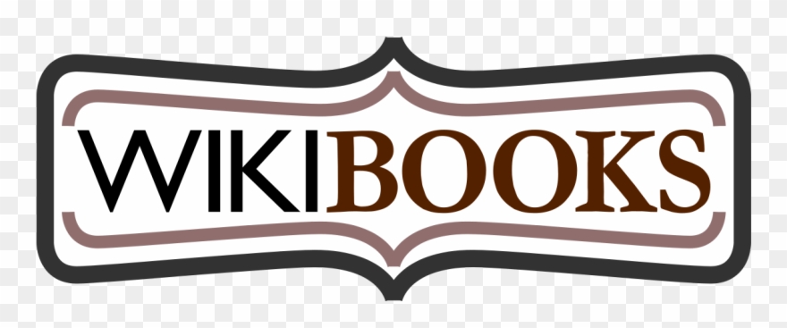 Wikibooks Logo Curly Book - Open Book Clipart