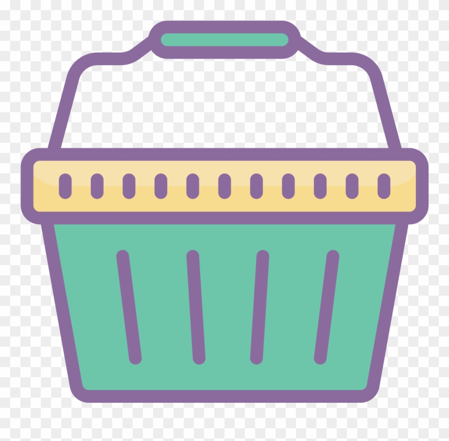 Basket Icon - Голубая Корзина На Прозрачном Фоне Clipart