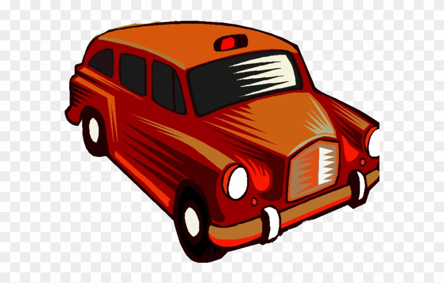 Taxi Cab Clipart Transparent Background - Red Taxi Cab - Png Download