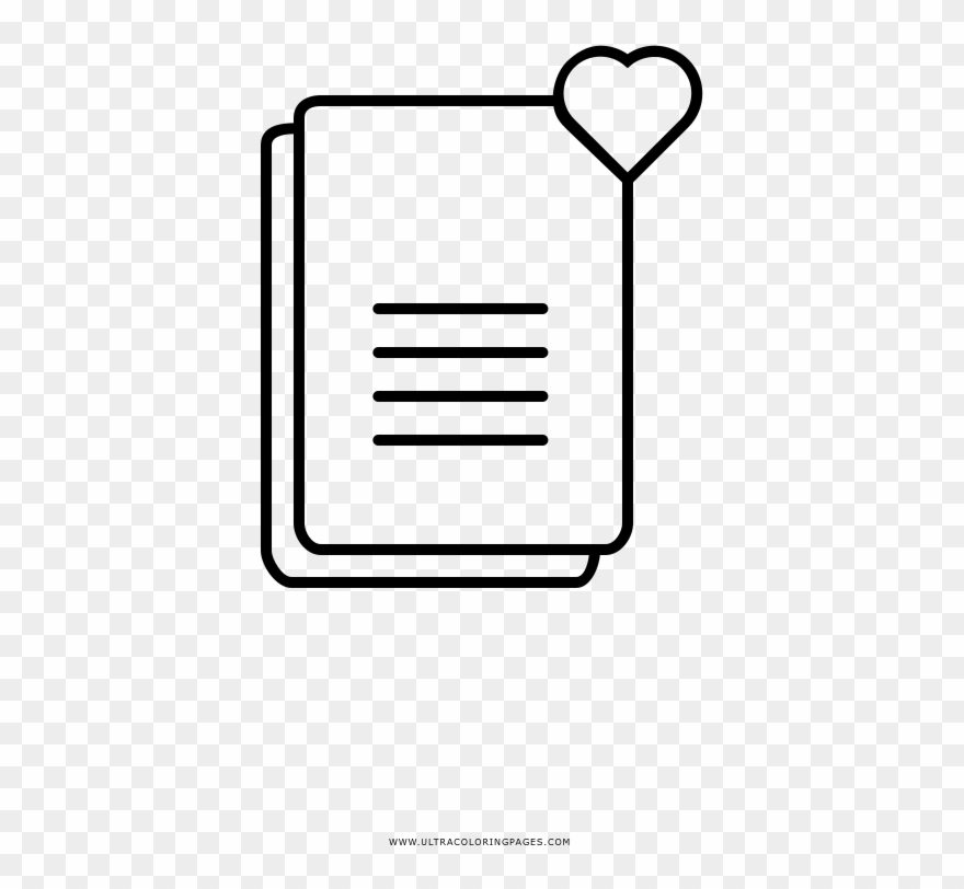 Love Letter Coloring Page - Line Art Clipart