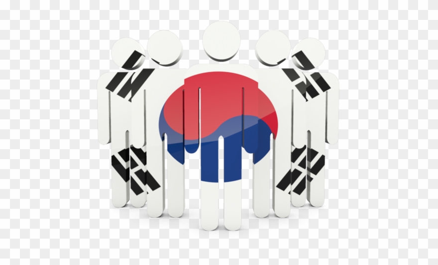 South Korea Clipart Icons - South Korea Flag People - Png Download
