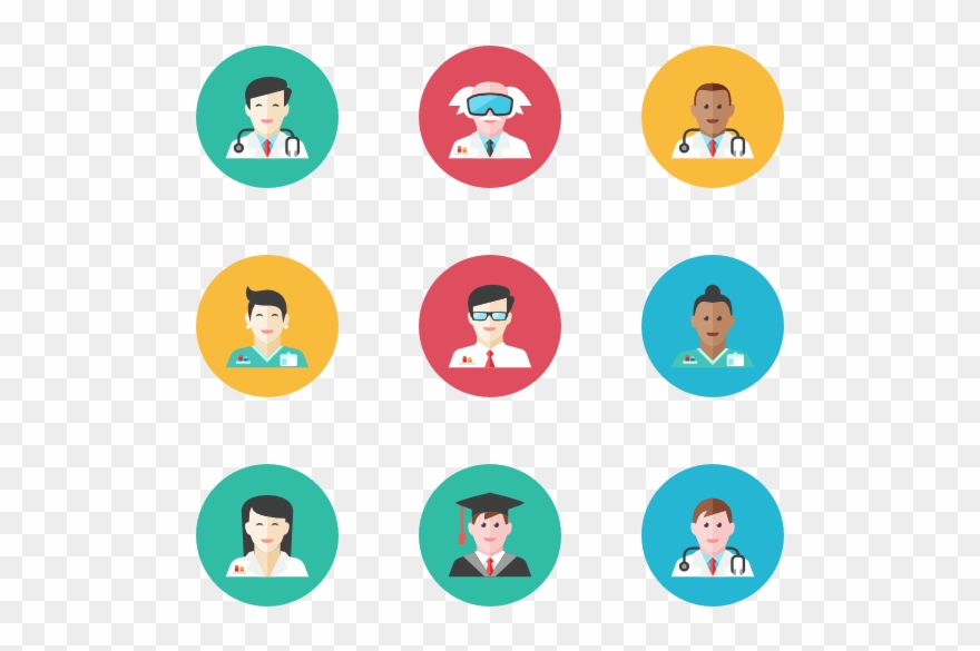 School And Medicine - Profiles Circle Icon Clipart