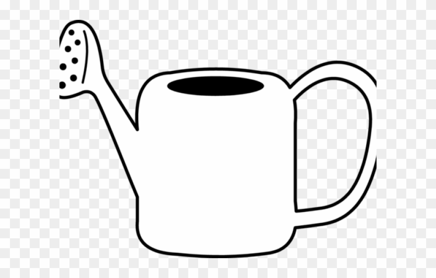 Watering Can Clipart Coloring Page - Watering Can Clipart Black - Png Download