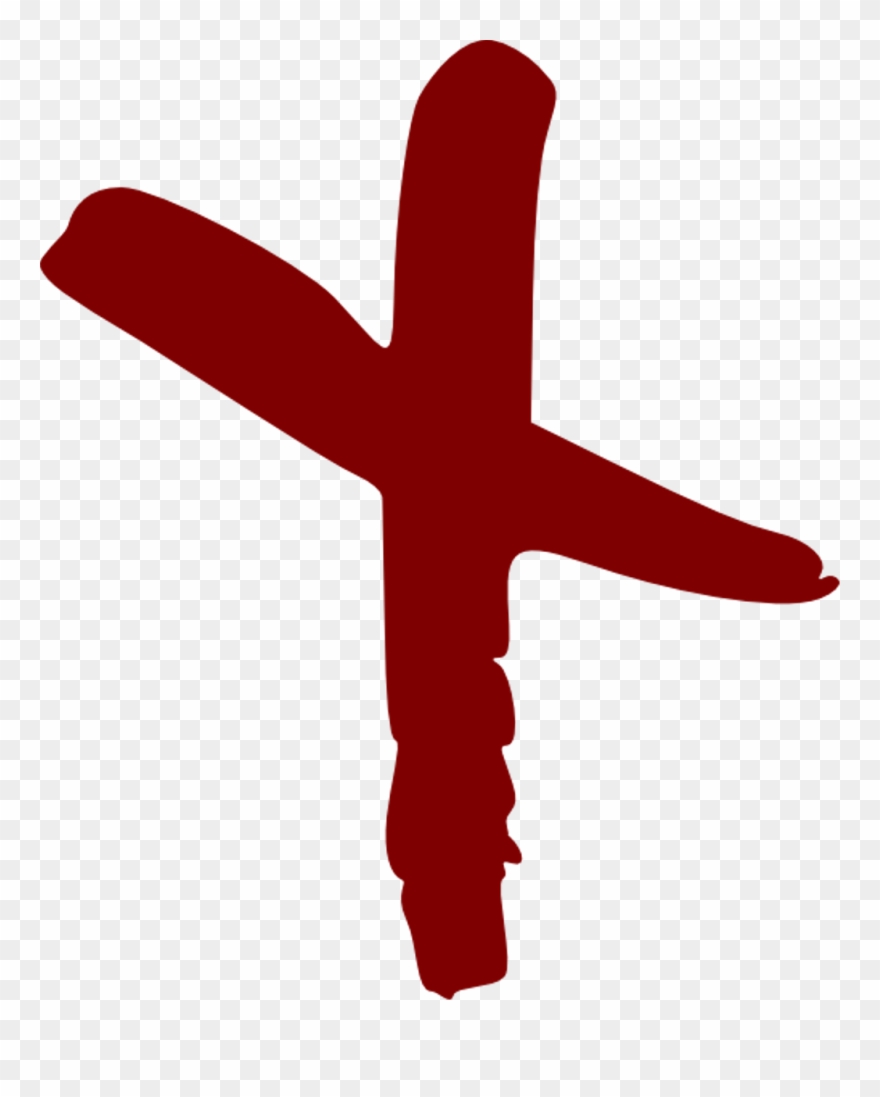 #red #ink #brush #stroke #smudge #paint #mark #line - Hand Drawn Cross Png Clipart