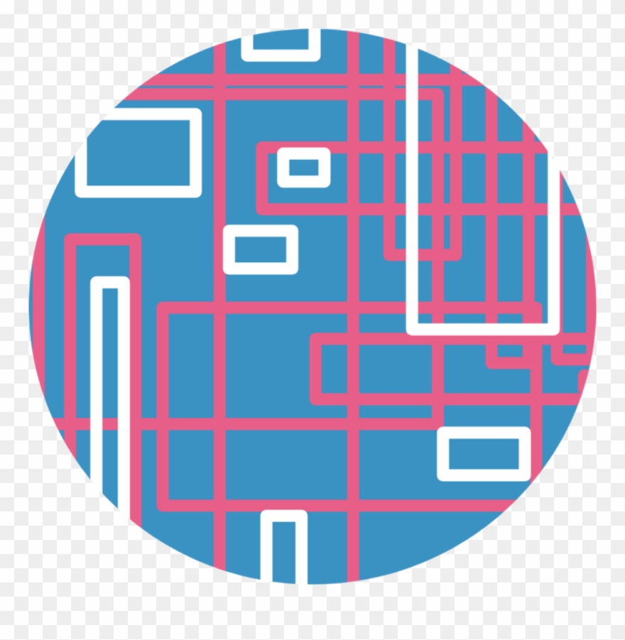 Circle Squares Patterns Asthetic Background - Circle Clipart