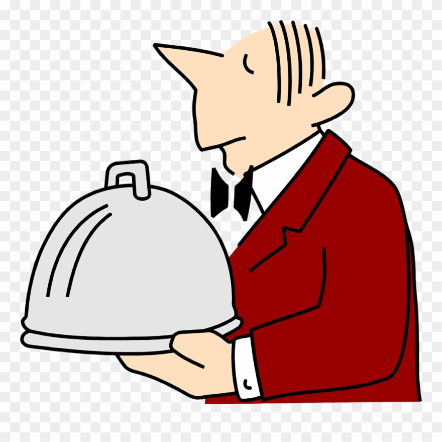 Waiter Waitress Clip Art - Transparent Background Waiter Clipart Png