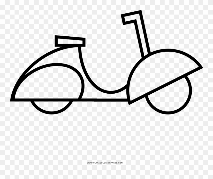 Dibujo De Scooter Para Colorear - Line Art Clipart