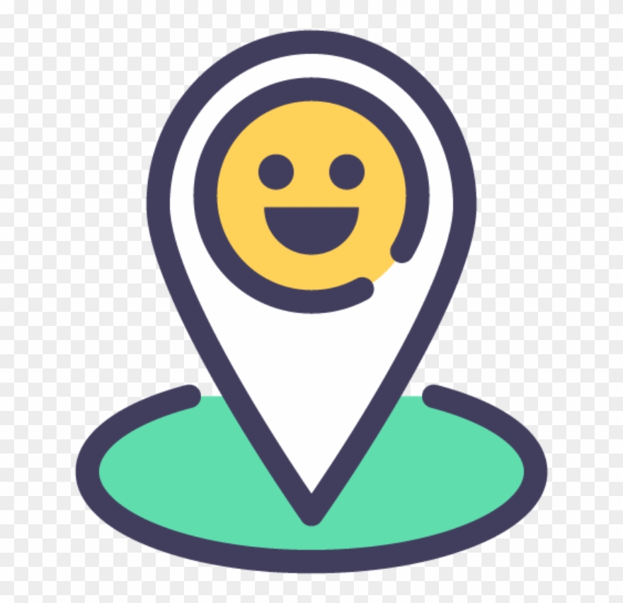 Smiley Map Pointer - Emoticon Map Clipart