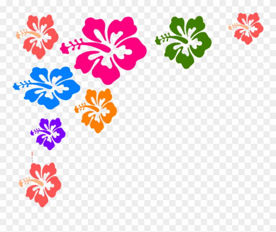 Free Png Colorful Floral Corner Borders Png Png Image - Hawaii Flower Border Clipart