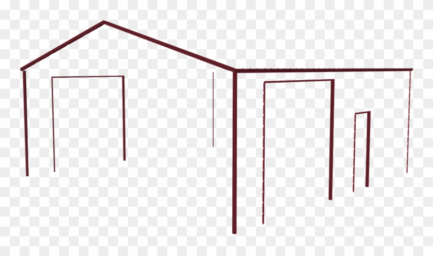 Carport Trim Vintage Burgundy - Line Art Clipart