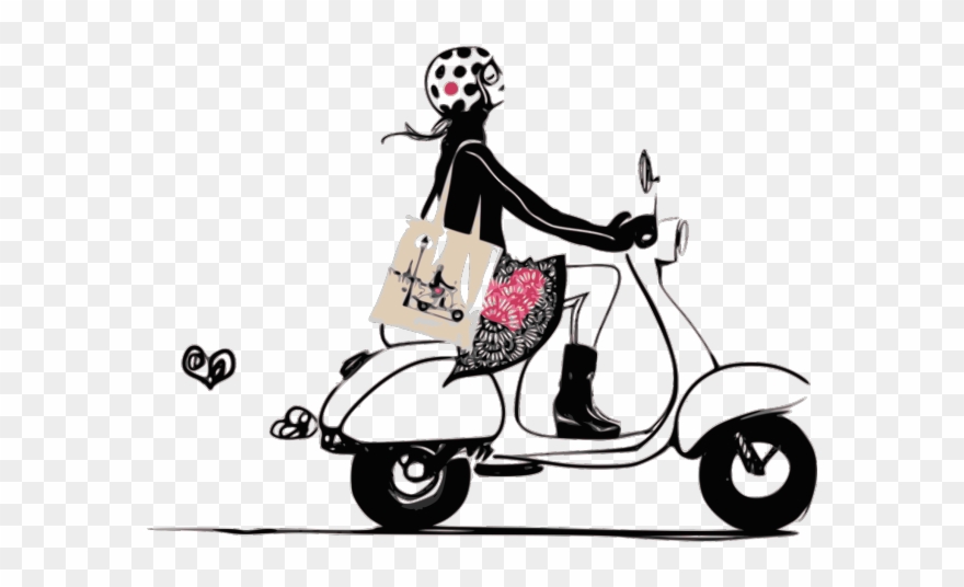 Scooter Clipart Vespa - Dessin Humour Scooter - Png Download