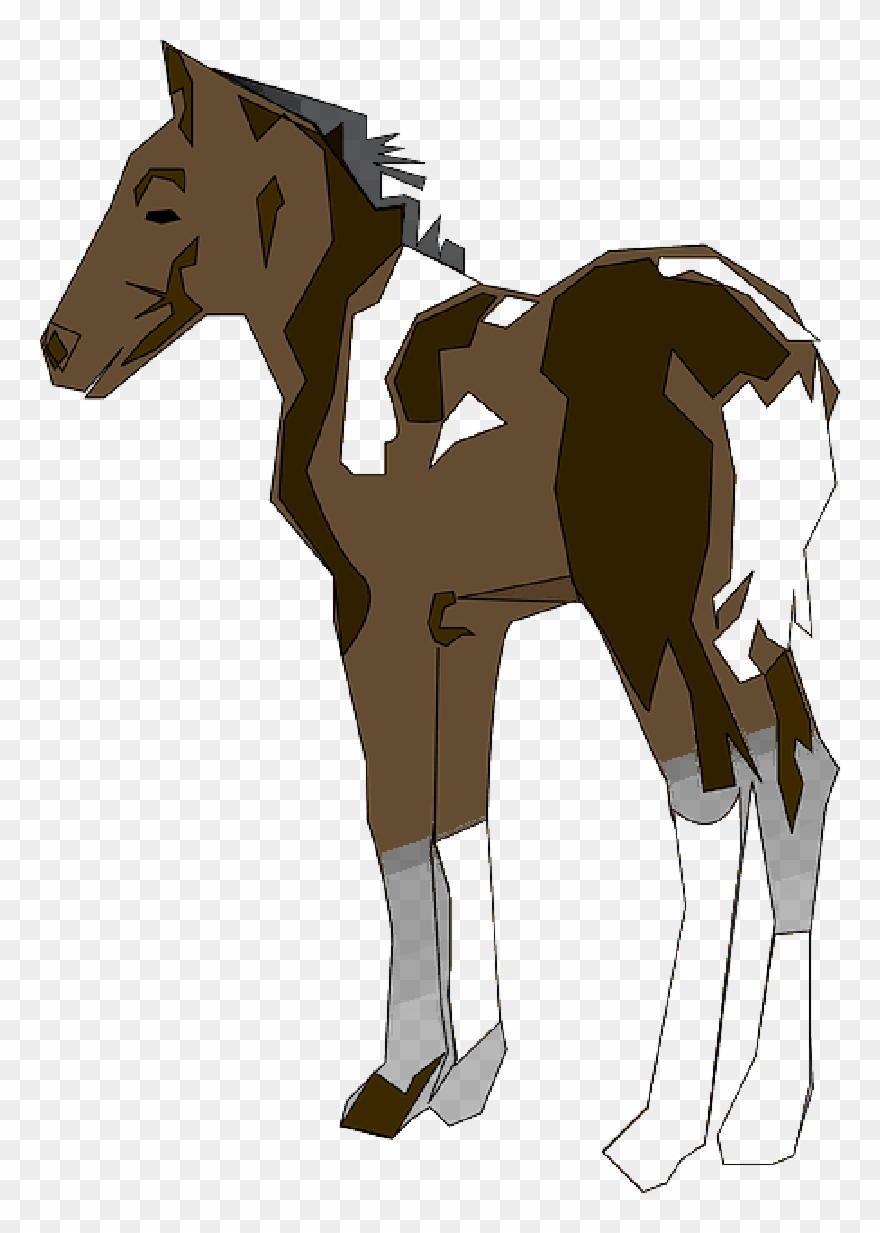Shading Horse Detailed Art Standing Animal With - Pony Clip Art - Png Download