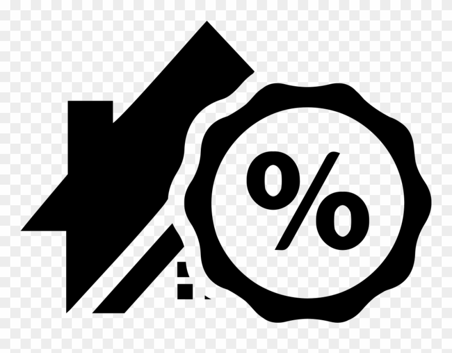 Percentage Symbol On A House For Real Estate Business - Real Estate Agent Icon Png Clipart