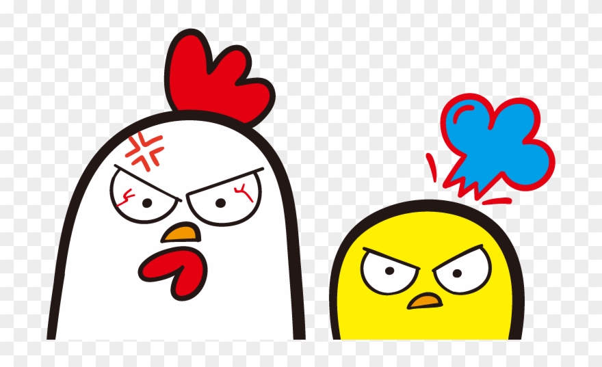 にわとりとひよこのさまざまな表情 怒る イラスト - 指 差し イラスト Clipart