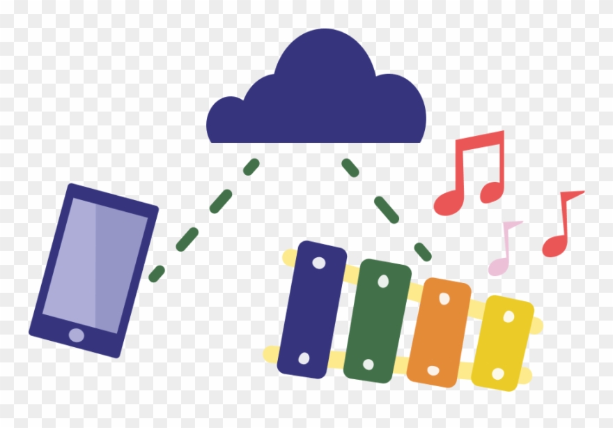 Mobile Phone Playing Xylophone Clipart