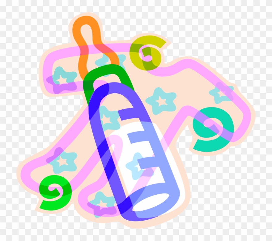 Vector Illustration Of Newborn Infant Baby's Bottle - Baby Clipart