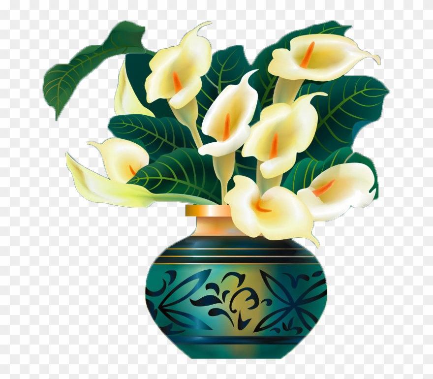 1024 X 737 6 - Flower In Vase Illustration Png Clipart