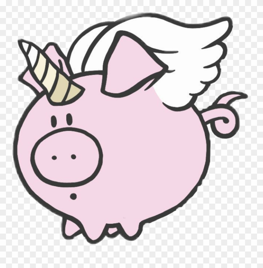 Cerdicorn Piggy Pig Unicorn Sticker - Mr Puterful Frases Para Dejar Mal Clipart