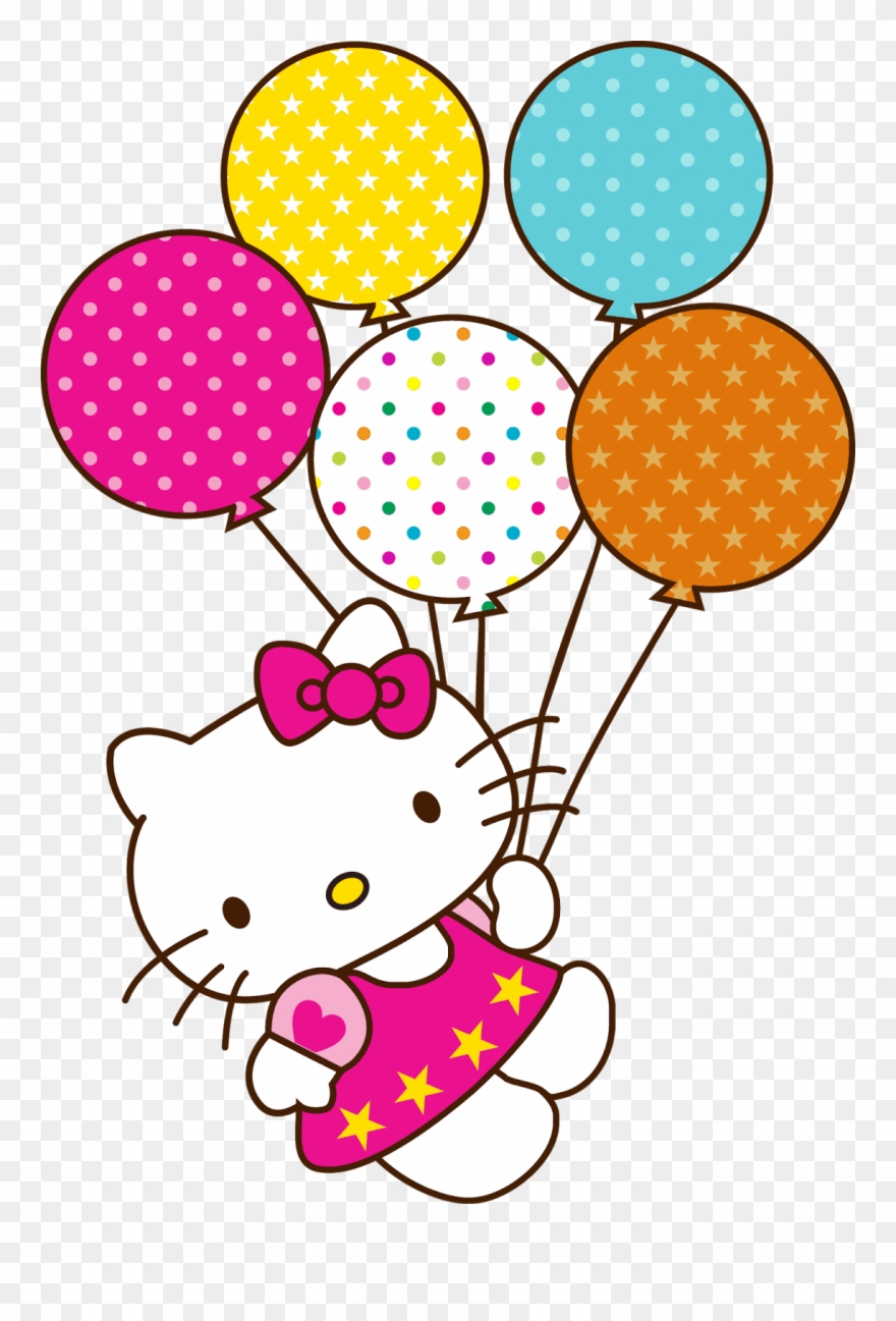 Hello Kitty Happy Birthday Balloons Clipart