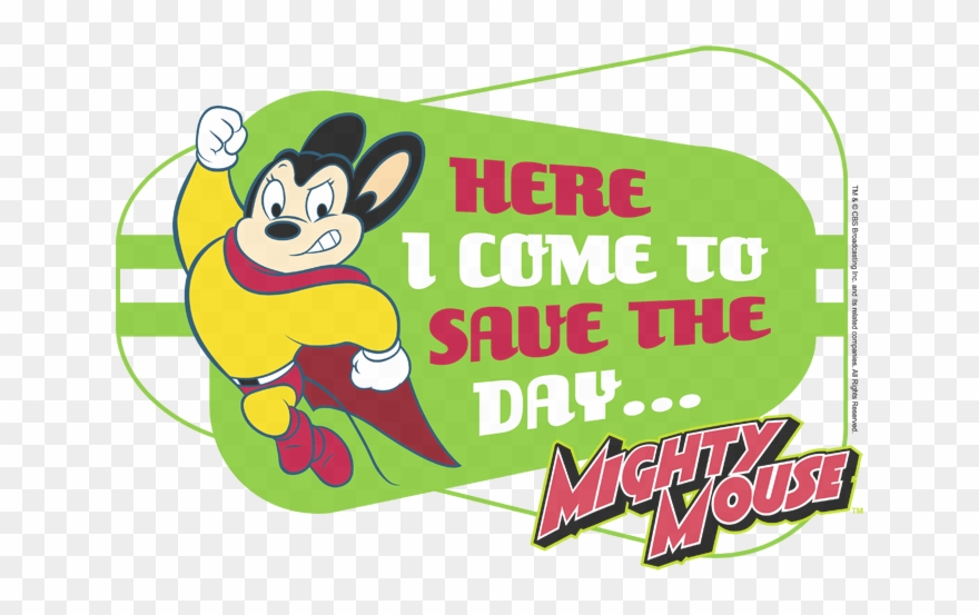Mighty Mouse Here I Come Youth T Shirt - Cartoon Clipart