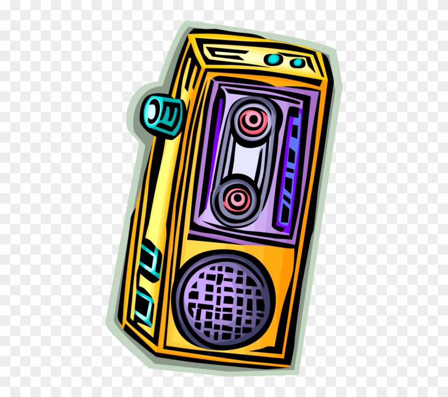 Vector Illustration Of Audio Entertainment Portable Clipart