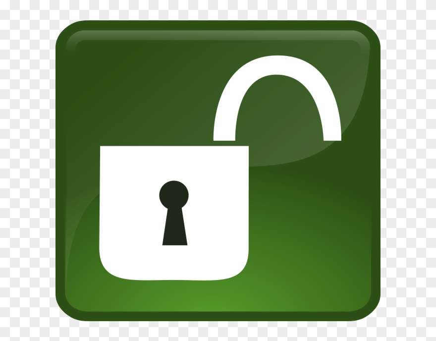 Free Green Lock Cliparts - Open Lock Closed Lock - Png Download