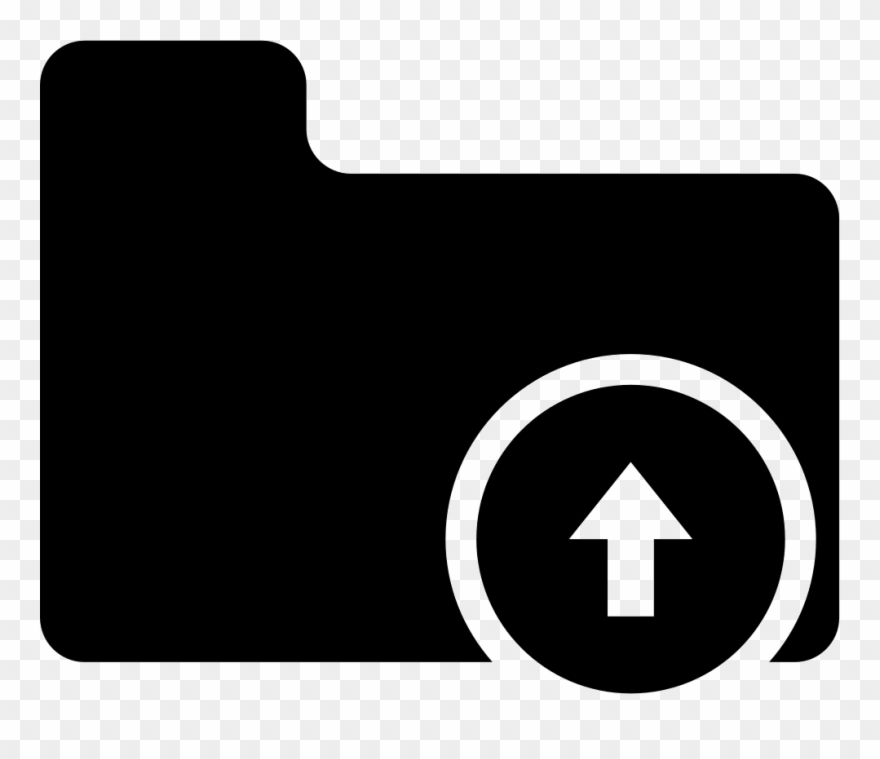 Folder Silhouette With Arrow Pointing Up Comments Clipart