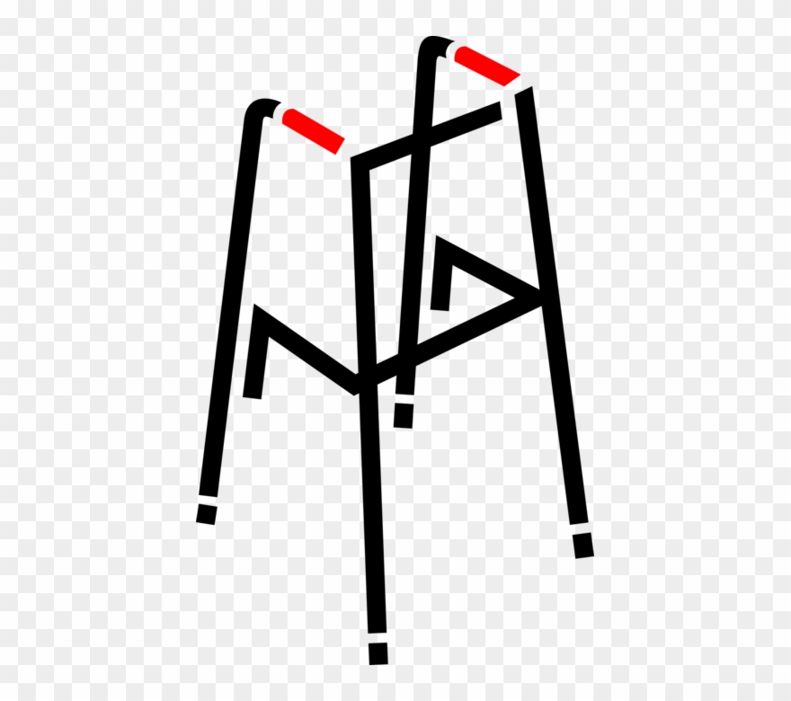 Vector Illustration Of Walker Or Walking Frame For - Walker Clip Art - Png Download
