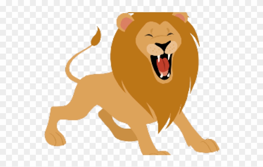 The Lion King Clipart Brave Lion - Roaring Lion Cartoon - Png Download