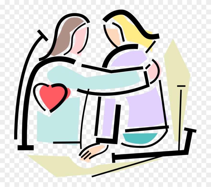 Vector Illustration Of Loving Friend Provides Affection, - Kind Hearted Person Clipart - Png Download