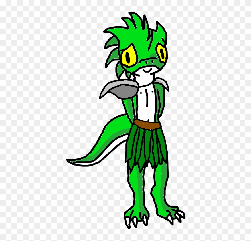 Clawfoot The Mute Lizardman Adventurer - Cartoon Clipart