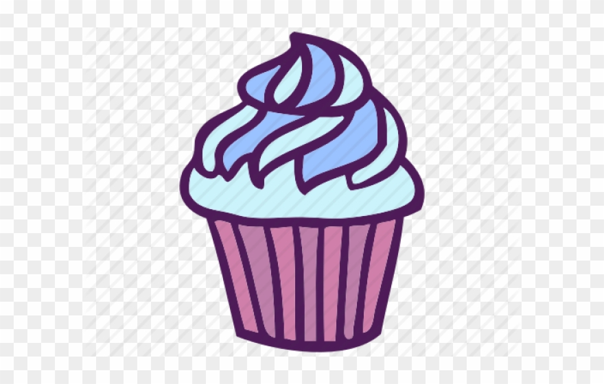 Drawn Cupcake Desert - Cupcake Clipart