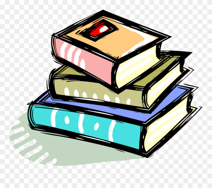Vector Illustration Of Books As Printed Works Of Literature - Friends Of Libraries Clipart