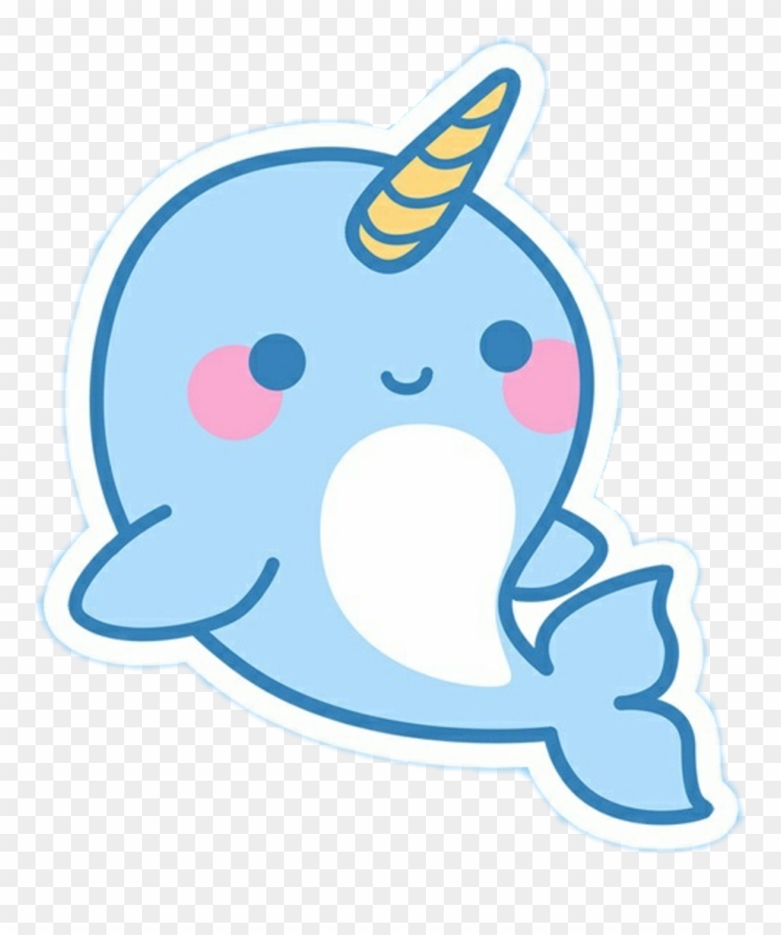 #fteseacreatures #kawaii #cute #narwhal #narwhale #blue Clipart