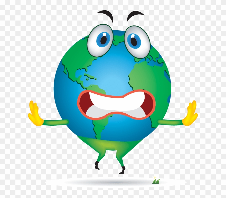 Cartoon - Cartoon Earth With Face Clipart