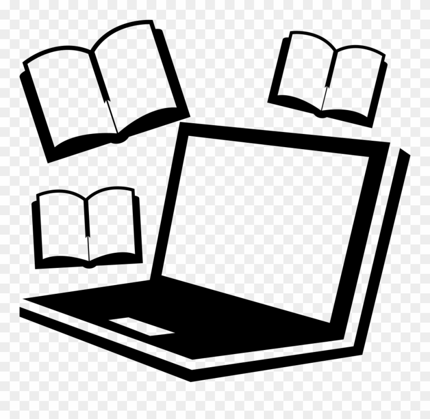 Png File Svg - Computer And Book Icon Clipart