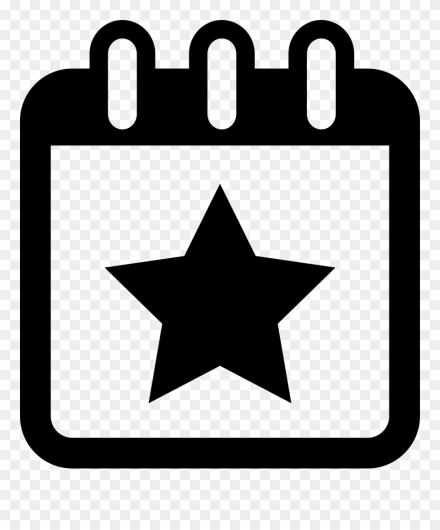Star On Daily Calendar Page Comments - Calendar Icon Png Clipart
