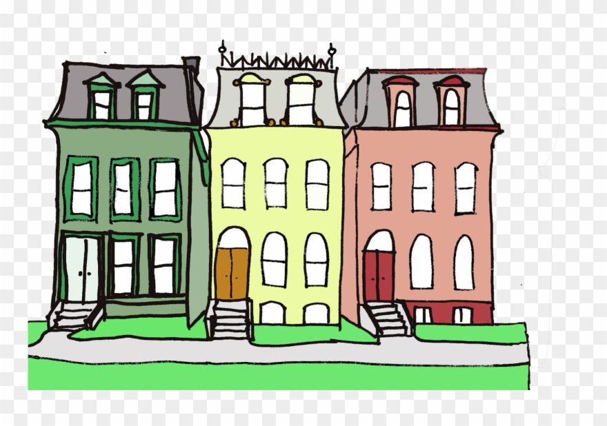 Architecture Clipart Neighborhood - Illustration - Png Download