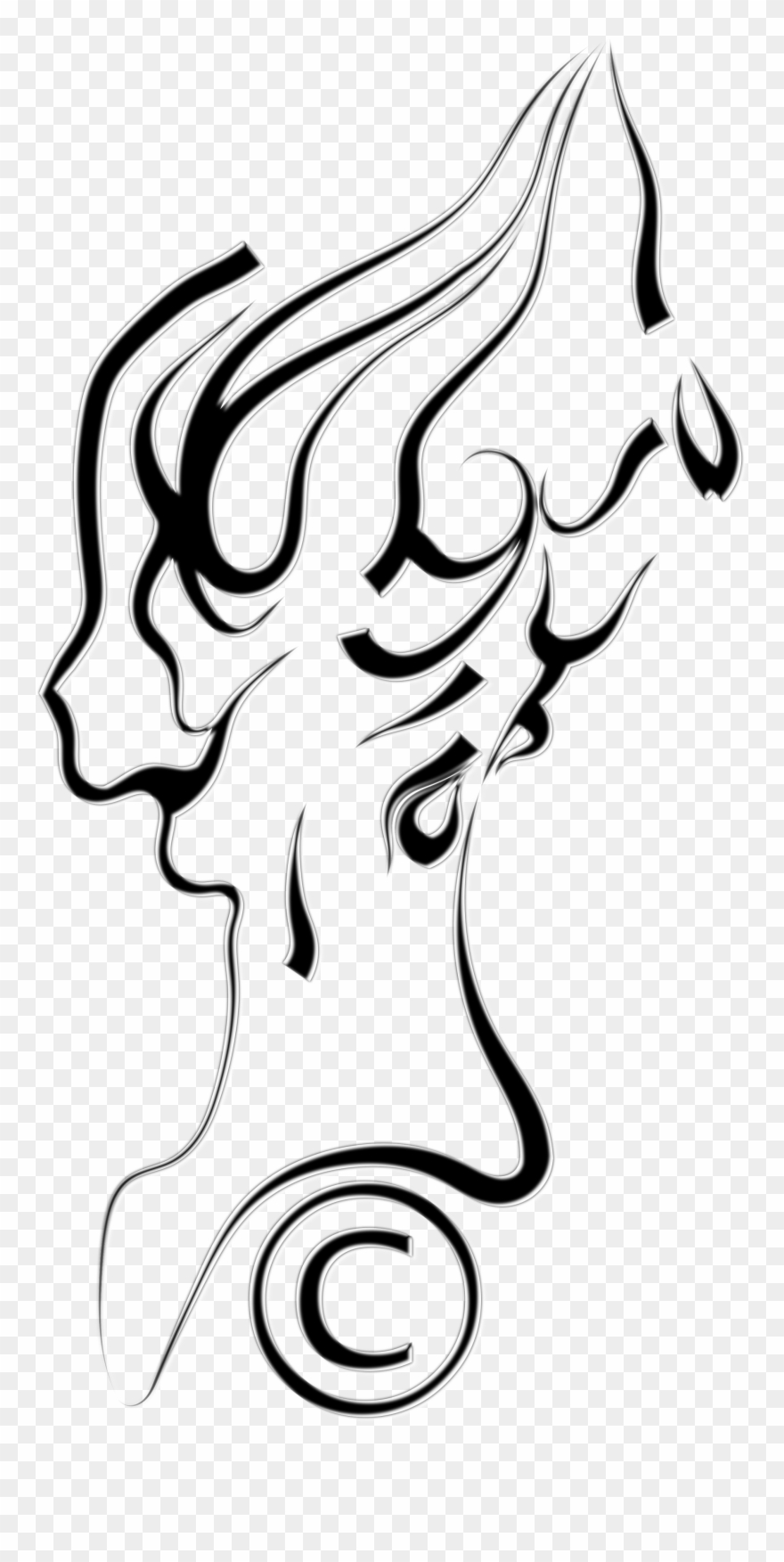 Chimaera D'artista / Artist's Chimaera "called To Do - Line Art Clipart